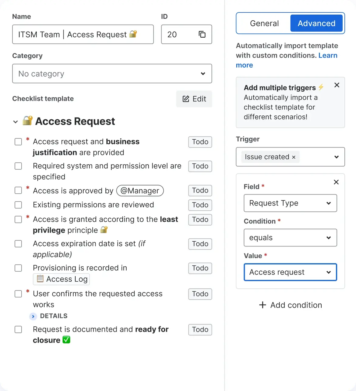Service desk request handling (ITSM)