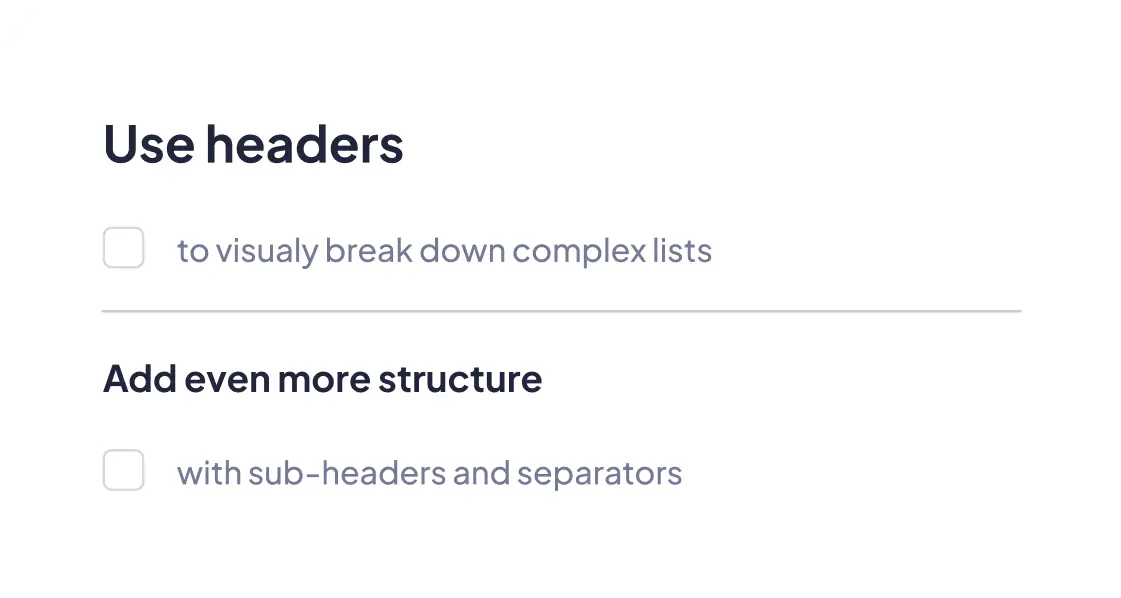 Headers  and  block separators