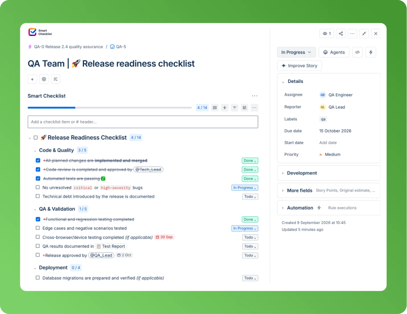 Release readiness
