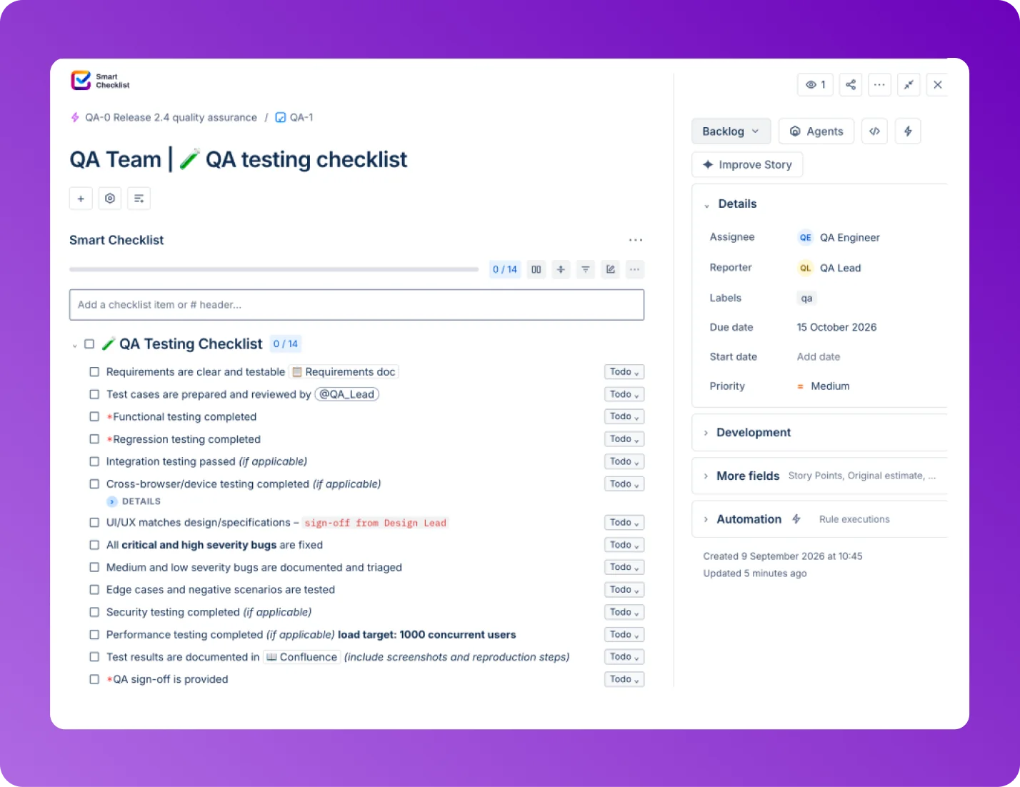 Test case template